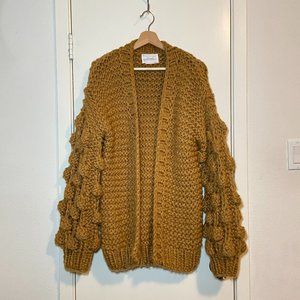 brown chunky knit cardigan